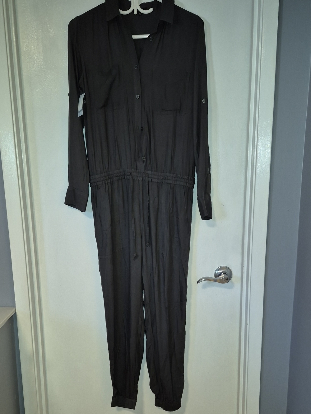 Talula Ephron Long-Sleeve Button-Front Jumpsuit..size S